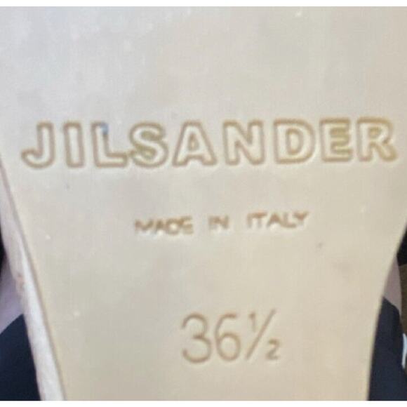 Jil Sander Designer Wood Cork Black Suede Ankle Strap Wedge Sandal Sz 36.5/6 - Picture 6 of 14